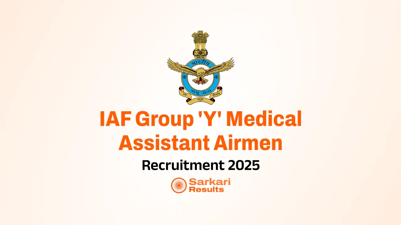 IAF Group 'Y' Medical Assistant Airmen Recruitment 2025
